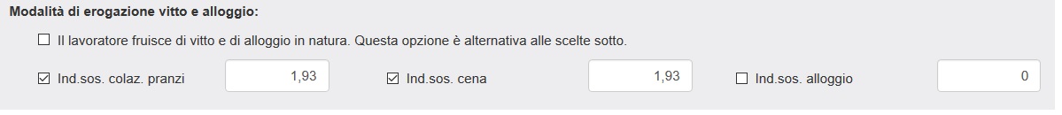 vitto alloggio colf e badanti pasti in denaro